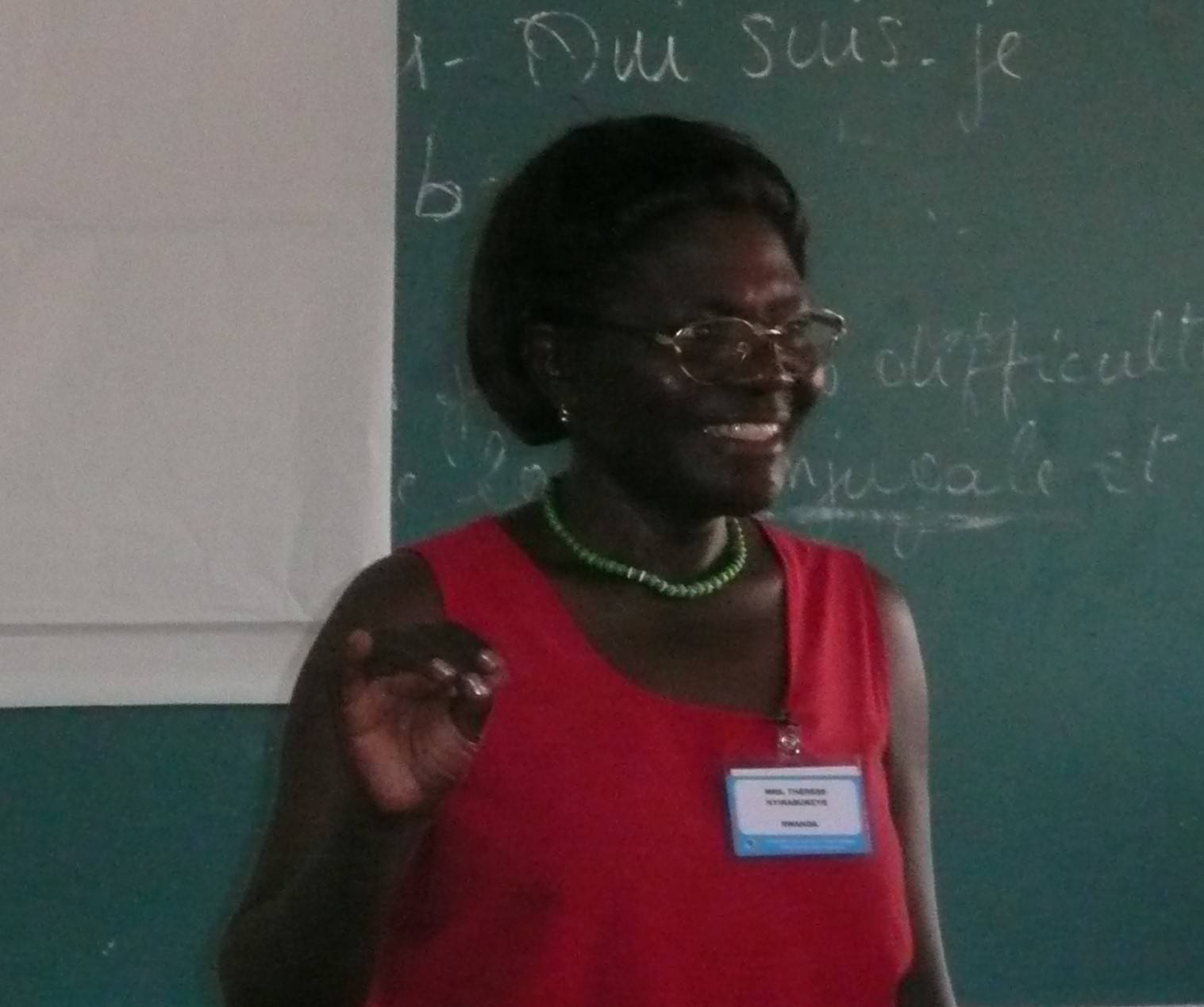 Thérèse Nyirabukeye teaching anthropology 2008
