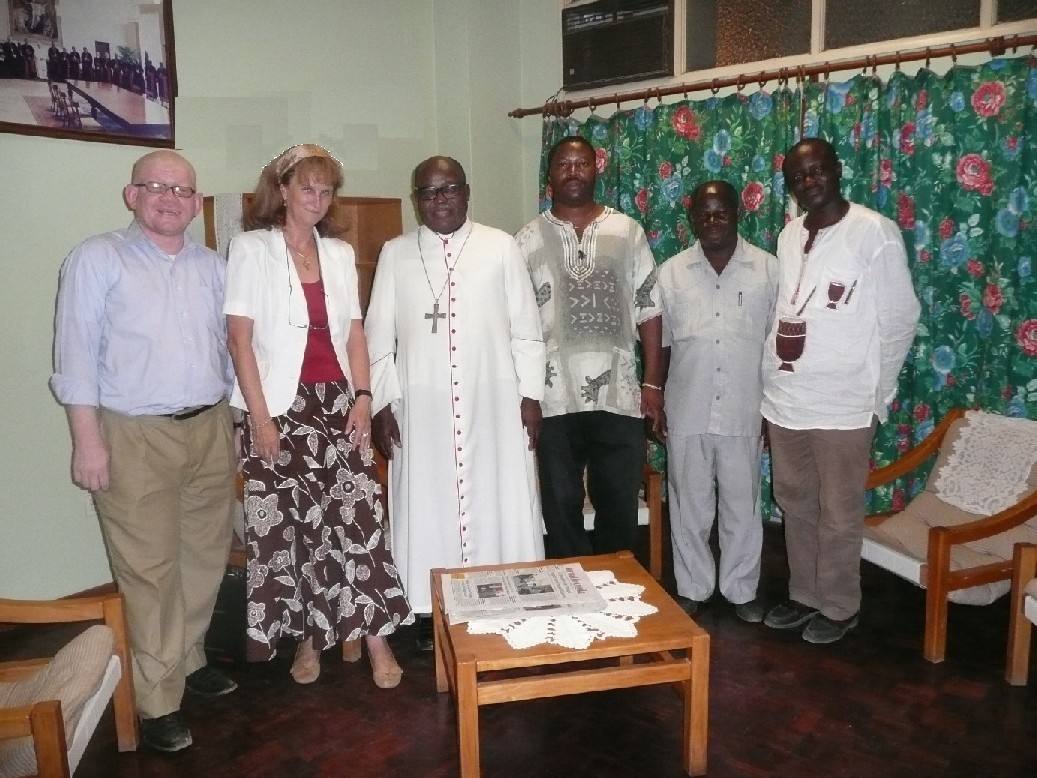 Visit to Mgr. Damião Antonio Franklin President  CONFERÊNCIA EPISCOPAL DE ANGOLA E SAO TOME, Oscar Carvalho, Dany Sauvage, Fr Horacio Fernando Simbine, Fr Martinho Molano and Pascaol Alberto 2008