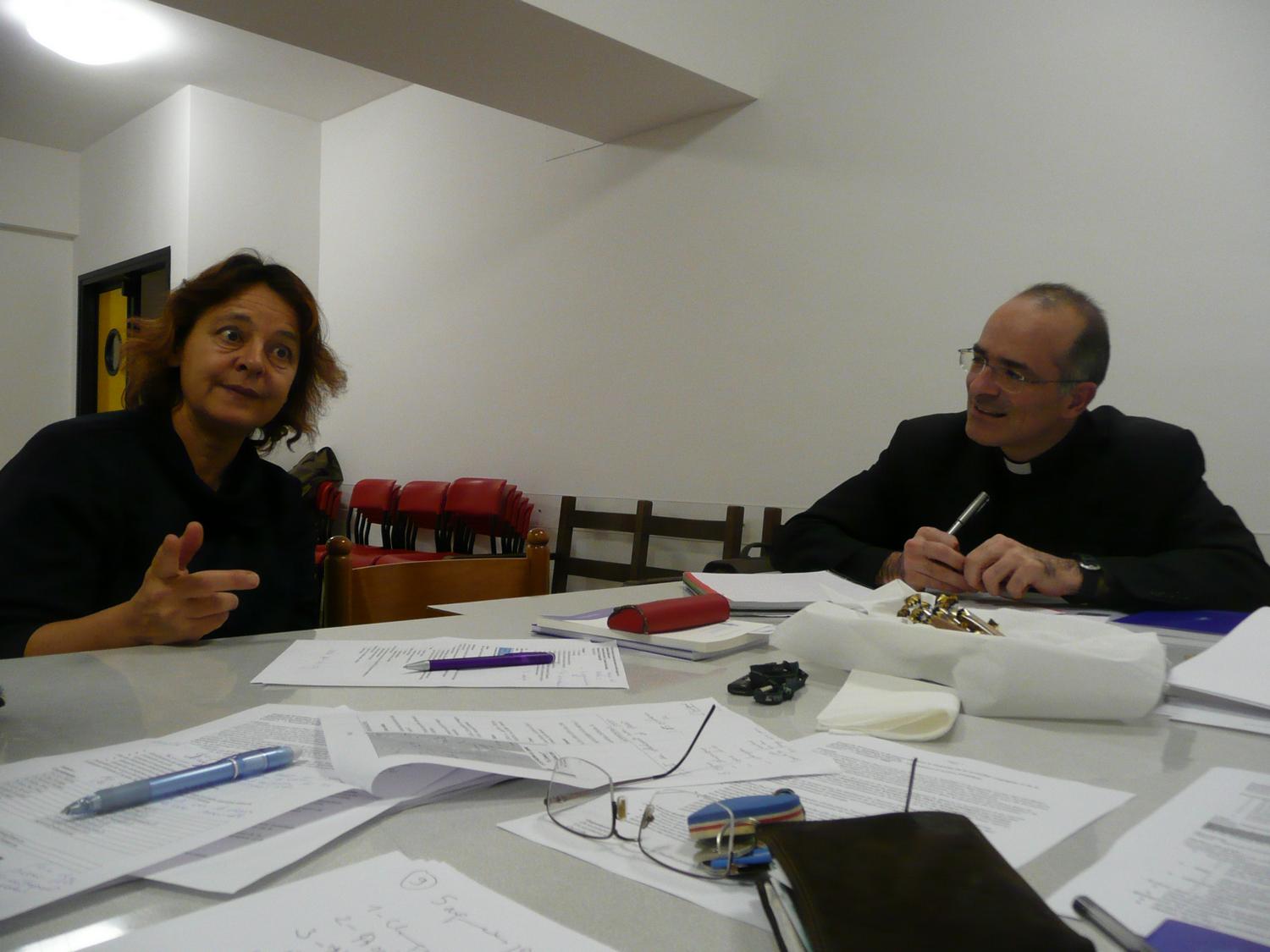 Lucia Rovelli and Pr Jose Noriega at the meeting in Sassone 2008