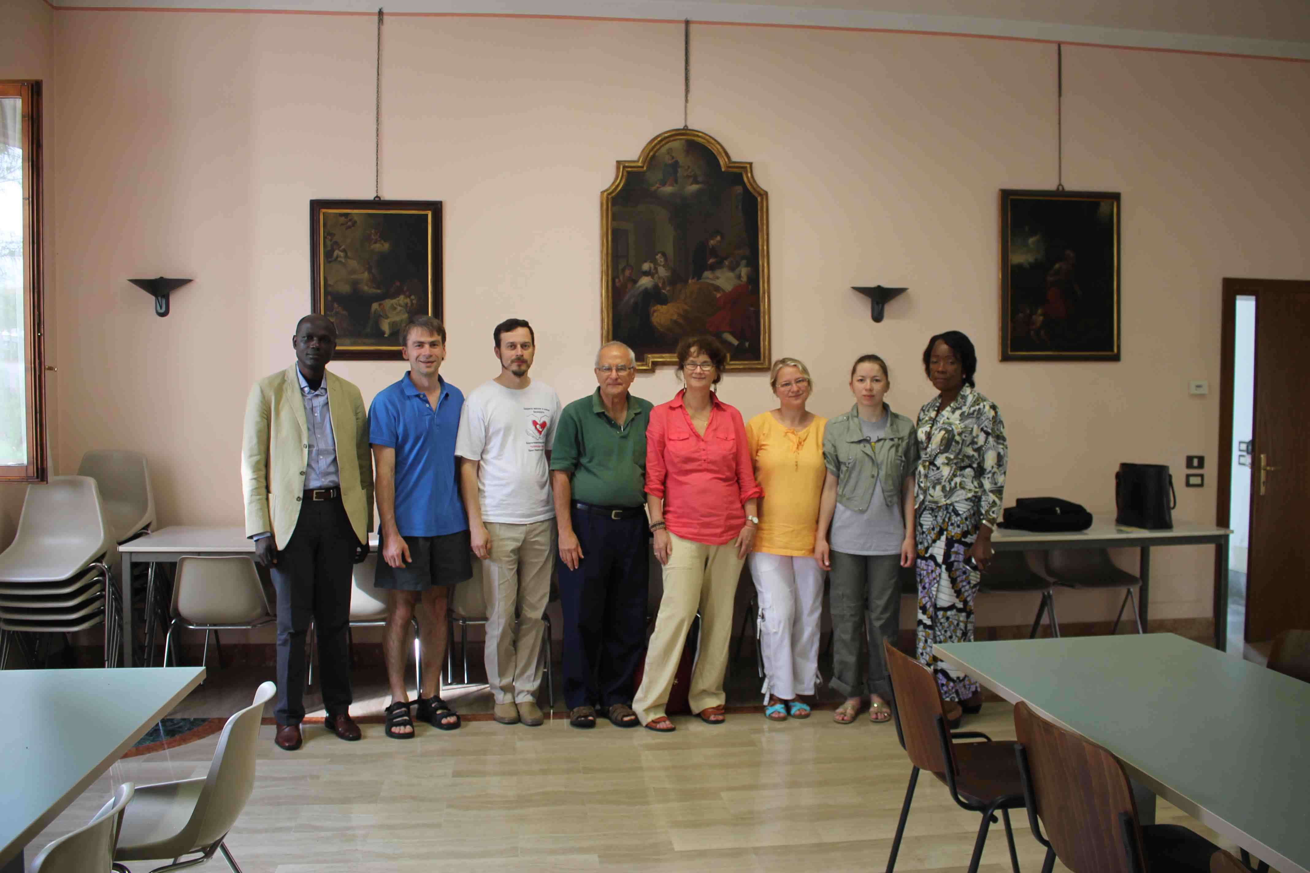 In Caravaggio Sanctuary center of spirituality Bellarusian with friends from Africa and Mauritius 2015